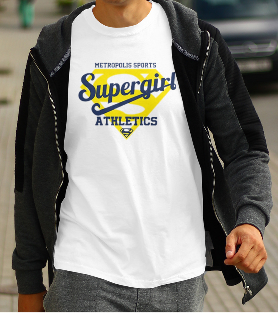 Supergirl Athletics Metropolis Sports Iconic Yellow Shield T-Shirt