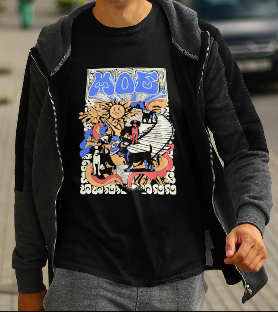 MOE Colorful Sun And Figures Pathway T-Shirt