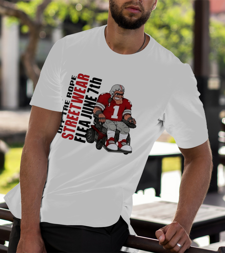 Off The Rope Streetwear Flea June 7th Football Player Wheelchair T-Shirt