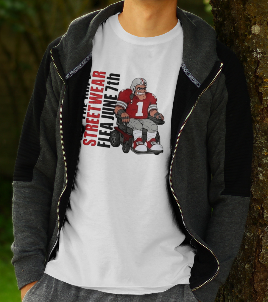 Off The Rope Streetwear Flea June 7th Football Player Wheelchair T-Shirt