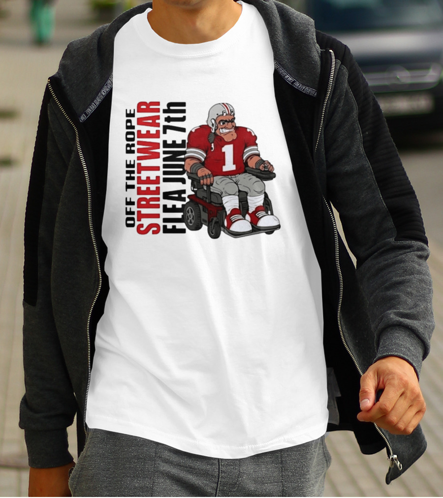Off The Rope Streetwear Flea June 7th Football Player Wheelchair T-Shirt