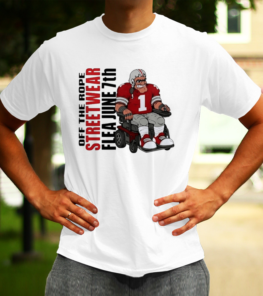 Off The Rope Streetwear Flea June 7th Football Player Wheelchair T-Shirt