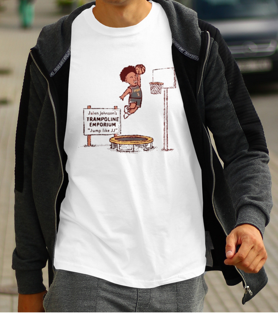 Jalen Johnson Trampoline Emporium Jump Like JJ Basketball Dunking HO1 T-Shirt