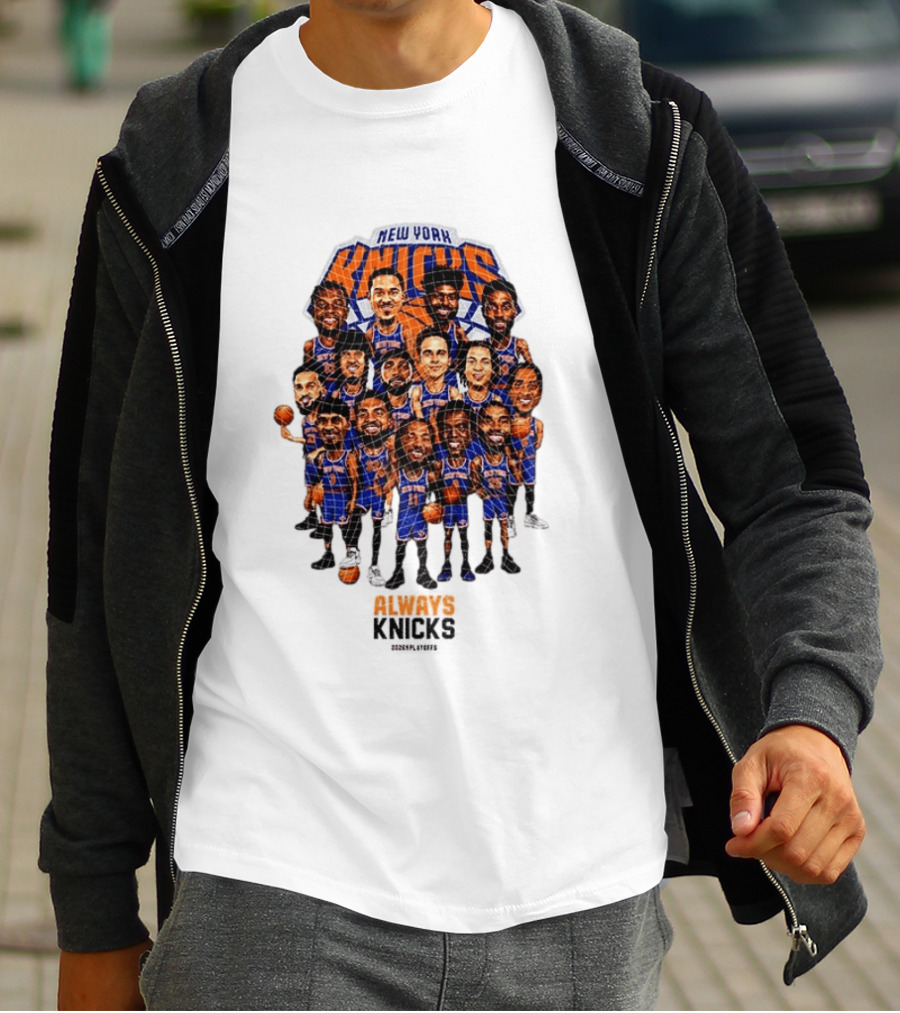 New York Knicks Caricature Basketball Team 2026 Game Day Let's Go T-Shirt