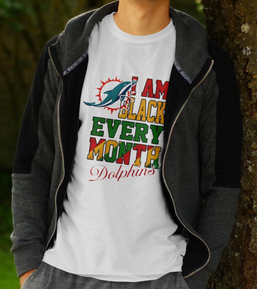 I Am Black Every Month Dolphins T-Shirt