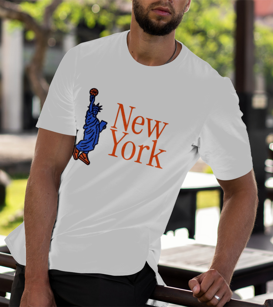 New York Knicks Basketball Statue Of Liberty NBA 2026 T-Shirt