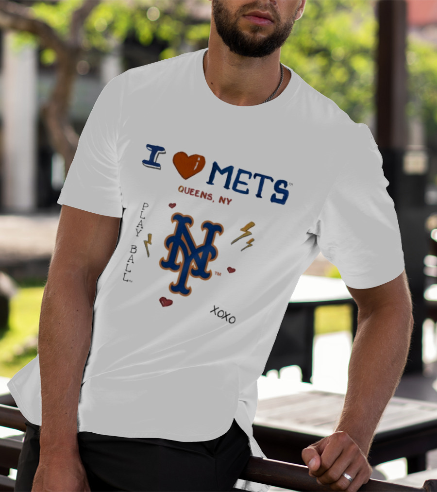 I Heart New York Mets Queens NY Tiny Turnip Toddler Play Ball XOXO T-Shirt