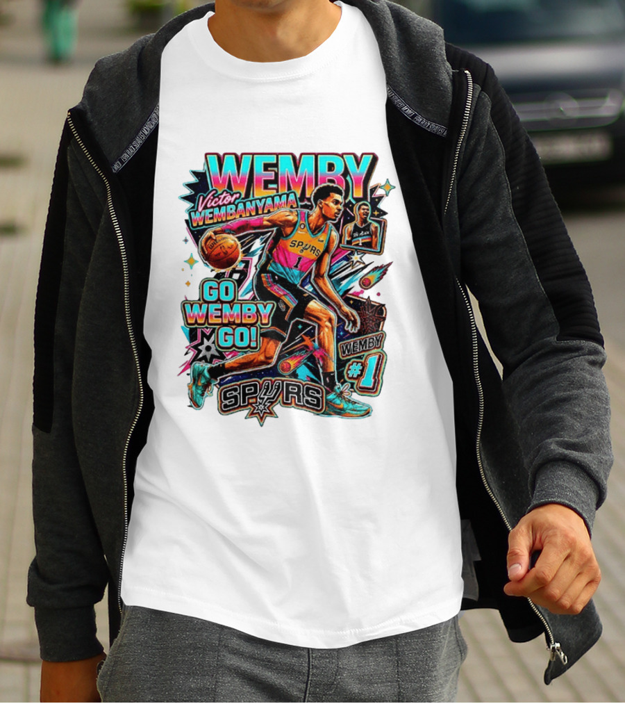 Victor Wembanyama Spurs Wemby Number 1 Go Wemby Go Basketball 2026 T-Shirt