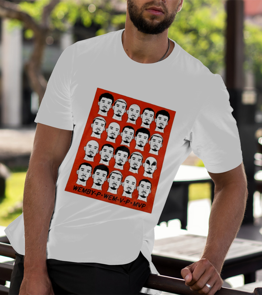 Victor Wembanyama Wemby P Wem V P MVP San Antonio Spurs Basketball Faces T-Shirt