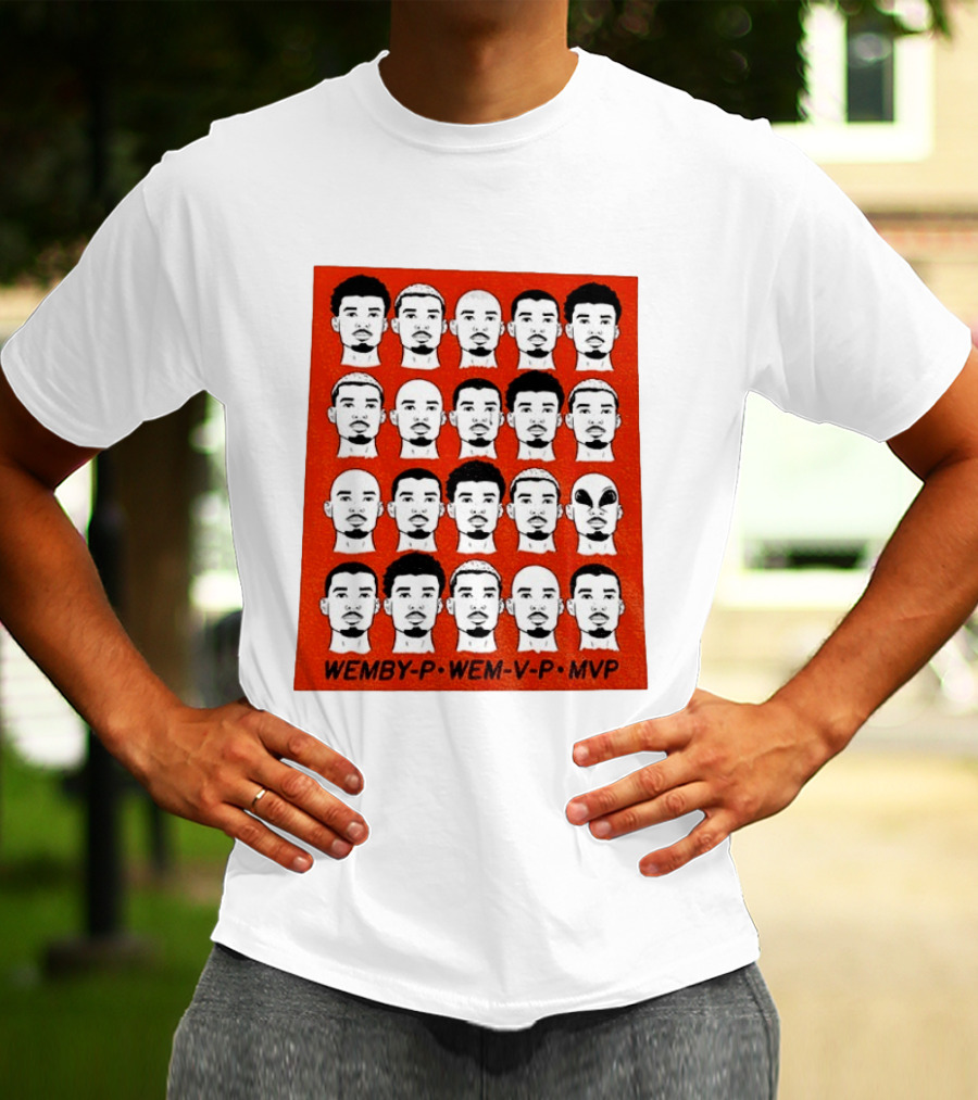 Victor Wembanyama Wemby P Wem V P MVP San Antonio Spurs Basketball Faces T-Shirt