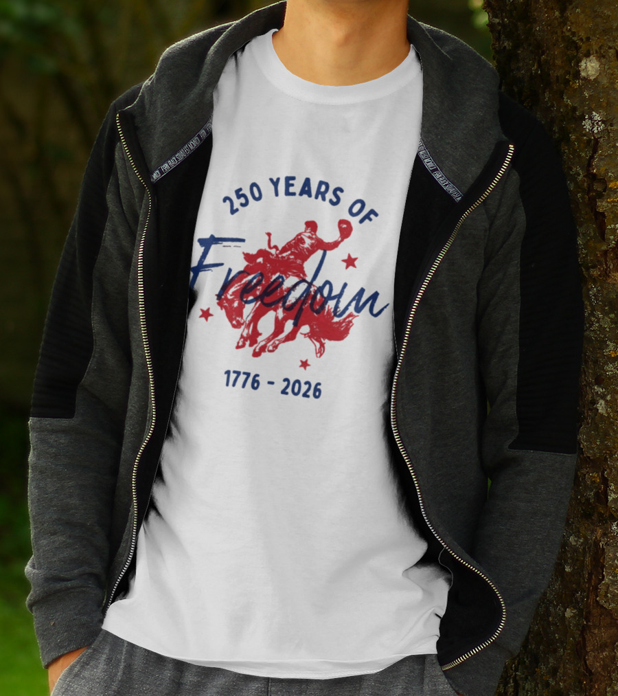 250 Years Of Freedom 1776 2026 Western Trendy Fourth Of July America T-Shirt