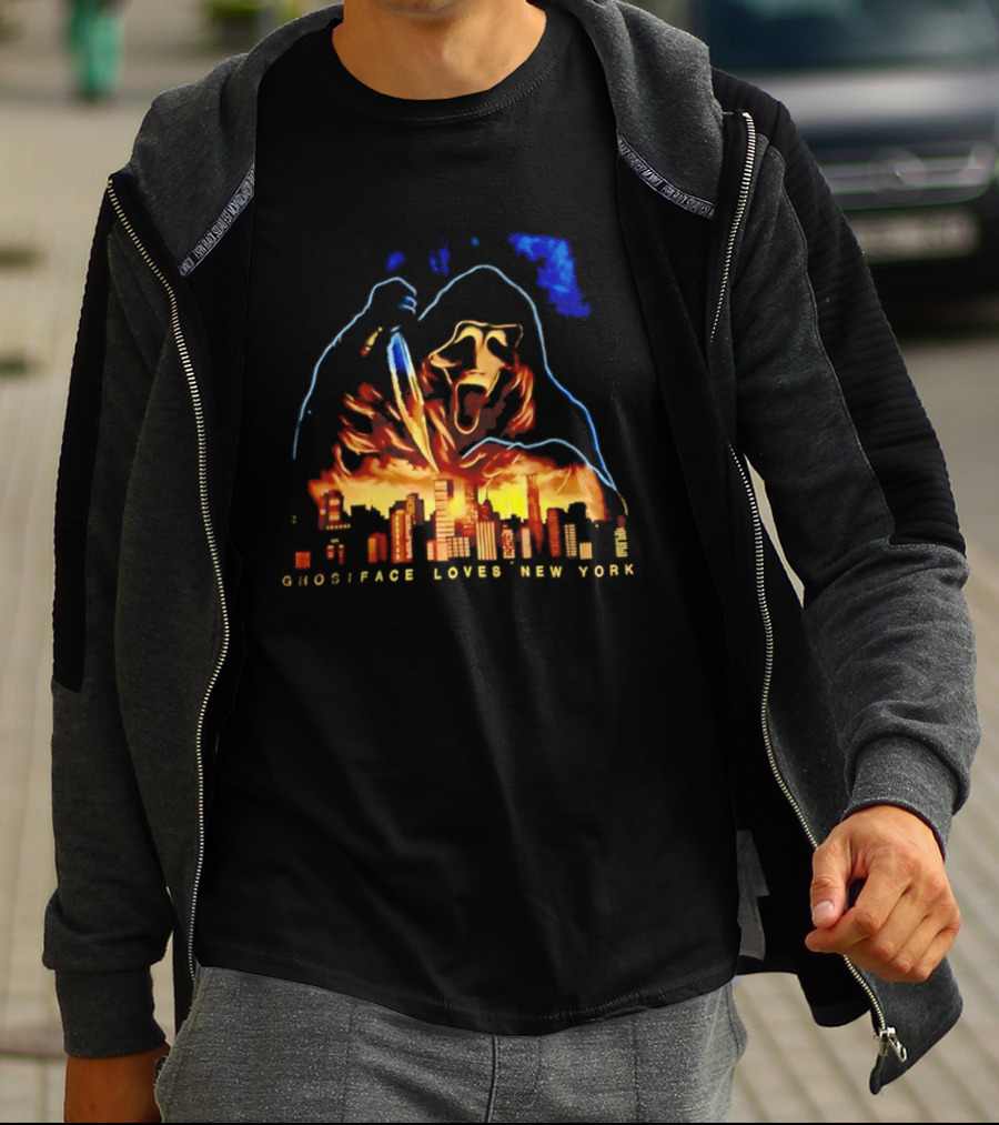 Ghostface Loves New York City Skyline Scream Urban Horror T-Shirt