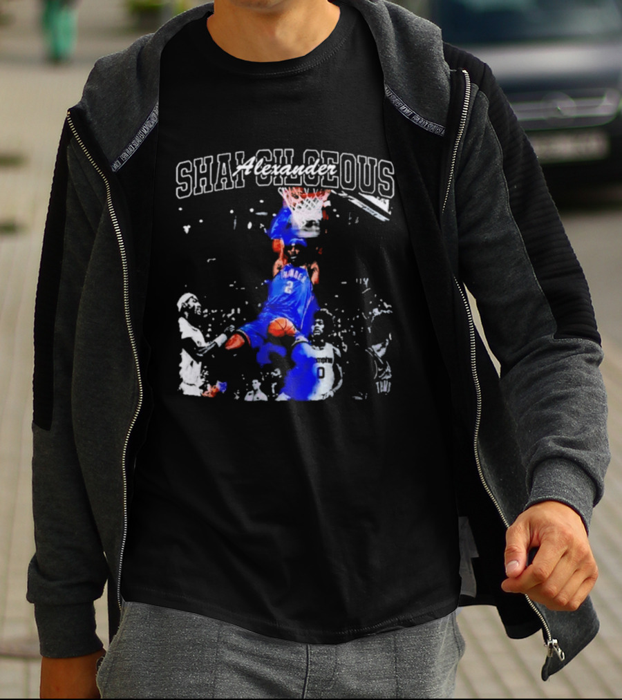 Shai Gilgeous Alexander Thunder Dunk Legacy Basketball Action T-Shirt