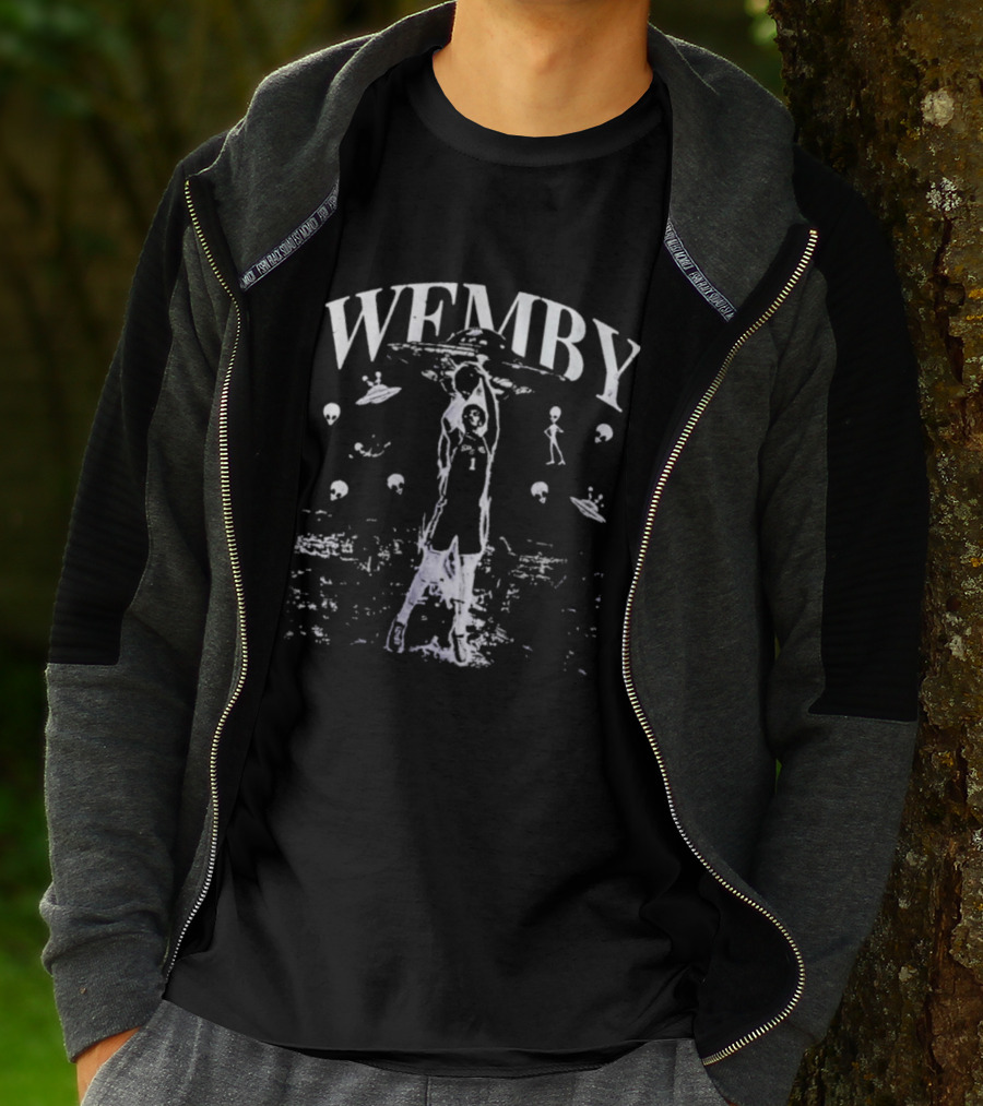 Wemby UFO Alien Basketball San Antonio Team T-Shirt