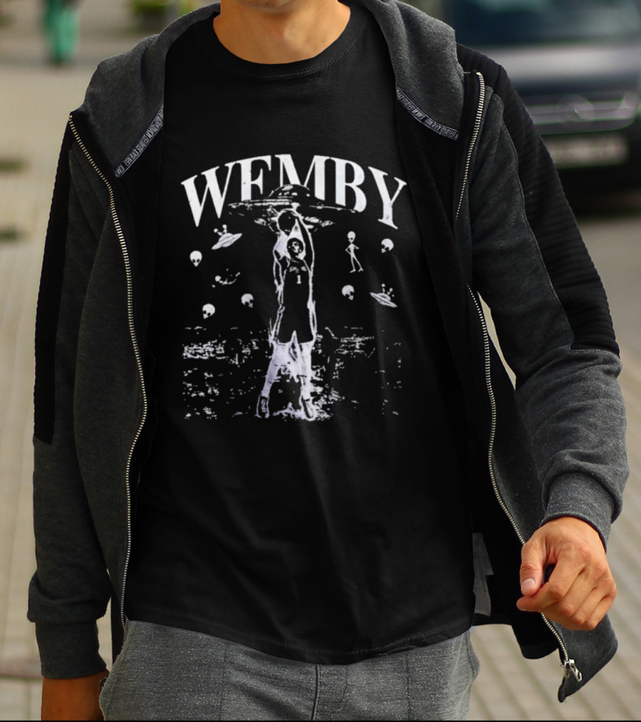 Wemby UFO Alien Basketball San Antonio Team T-Shirt