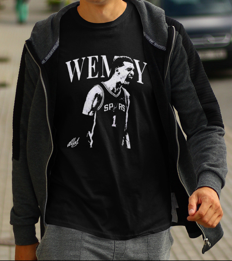 Wemby Spurs Rookie Yell Monochrome Spurs Basketball Player Wemby Energy T-Shirt