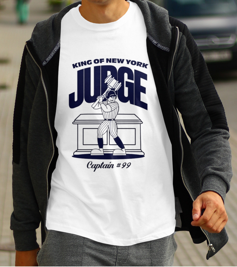 King Of New York Judge Captain #99 Toddler Yankees Superstar Cartoon T-Shirt