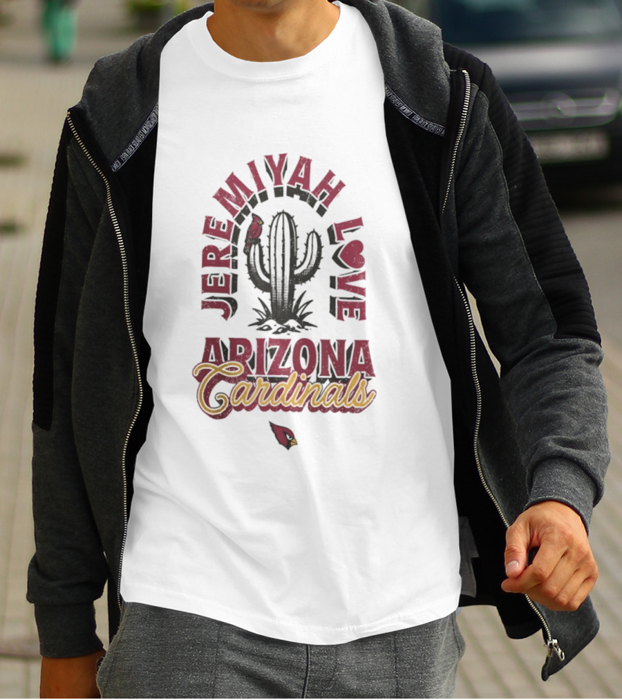 Arizona Cardinals Jeremiyah Love Cactus And Bird T-Shirt
