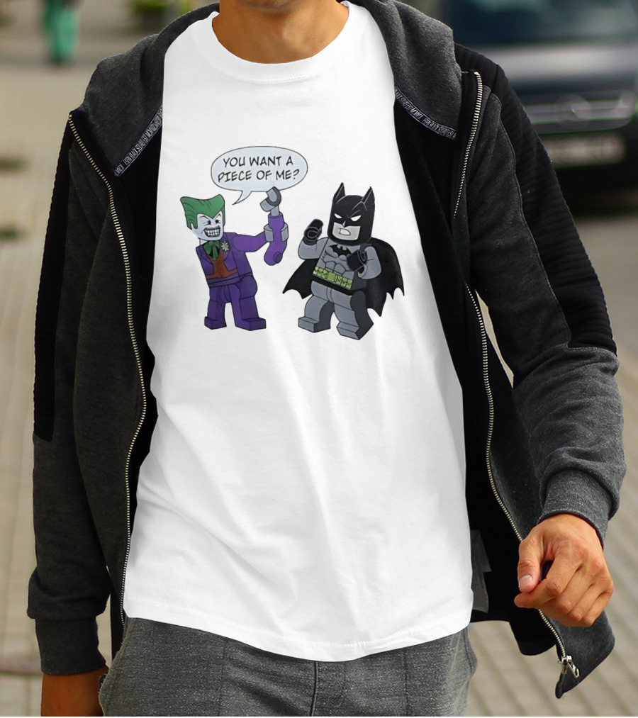 Lego Batman Vs Joker You Want A Piece Of Me Confrontation T-Shirt