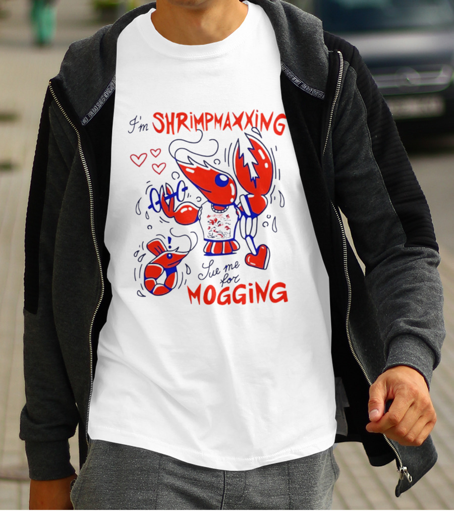 I'm Shrimpmaxxing Sue Me For Mogging Lobster Hearts T-Shirt