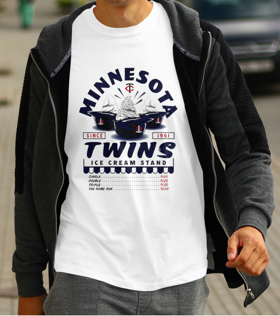 Minnesota Twins Ice Cream Stand Since 1961 Baseball Team Cups And Prices T-Shirt