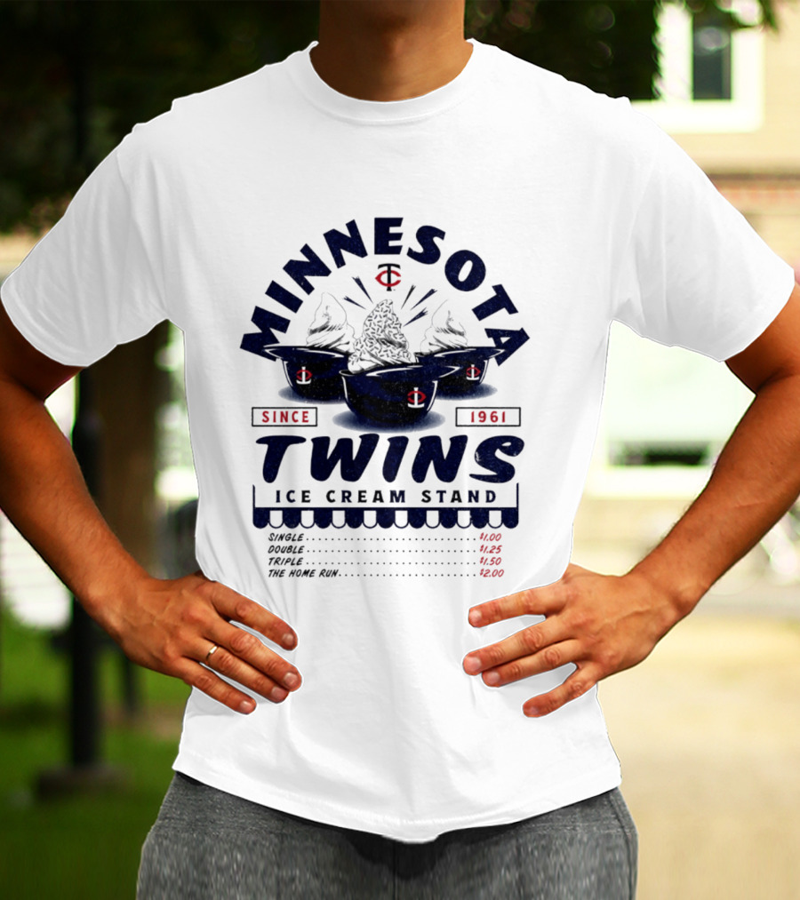 Minnesota Twins Ice Cream Stand Since 1961 Baseball Team Cups And Prices T-Shirt