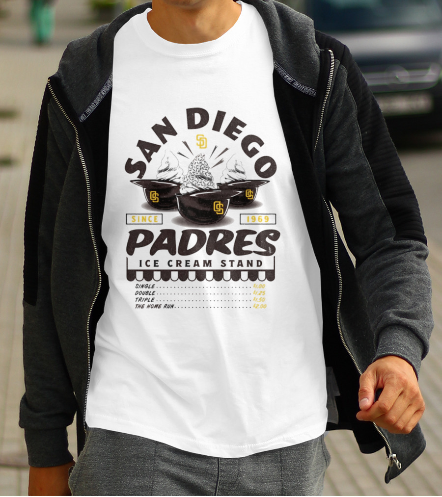 San Diego Padres Ice Cream Stand Since 1969 Baseball T-Shirt