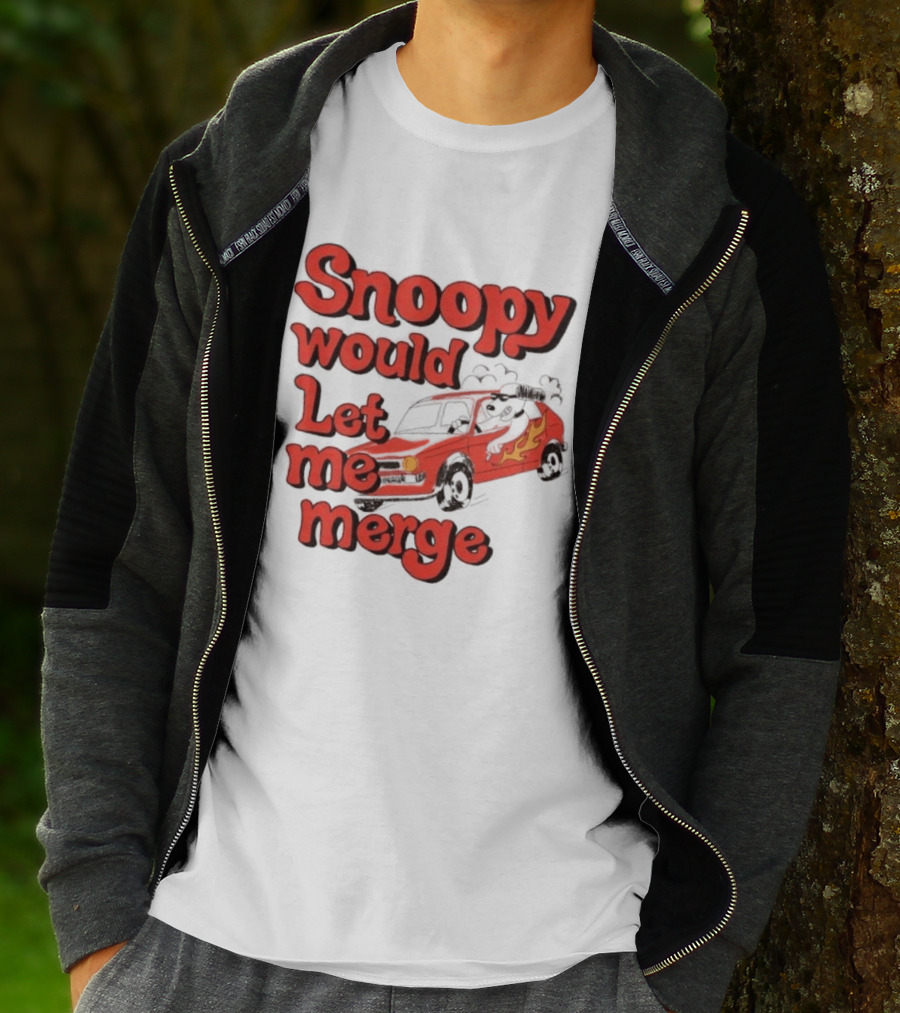 Snoopy Would Let Me Merge Car Flames T-Shirt