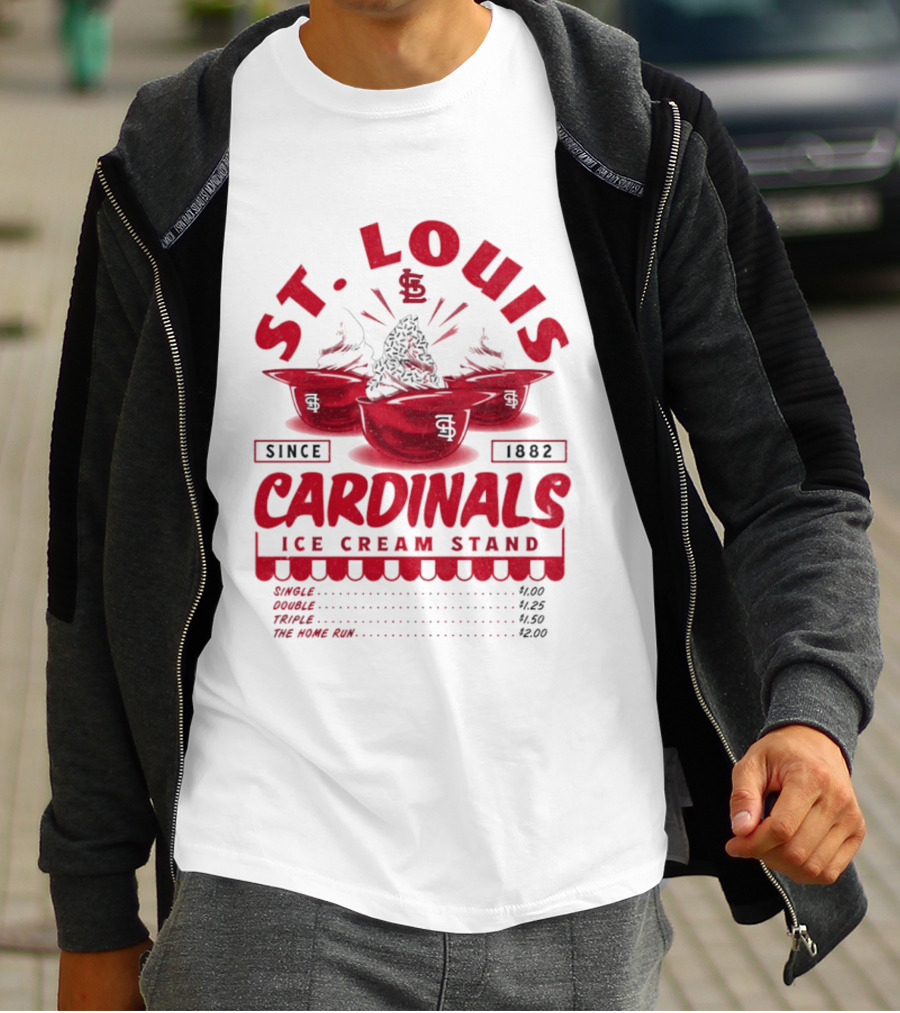 St. Louis Cardinals Ice Cream Stand Since 1882 Vintage Baseball T-Shirt