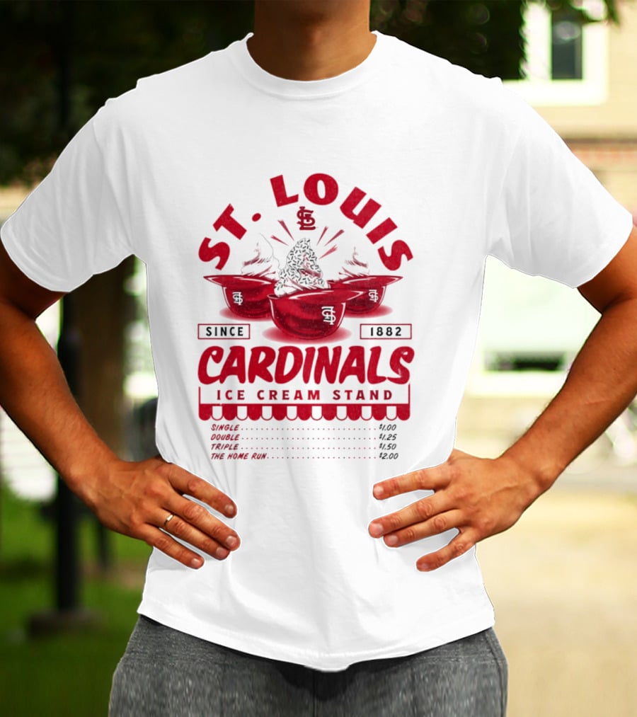 St. Louis Cardinals Ice Cream Stand Since 1882 Vintage Baseball T-Shirt