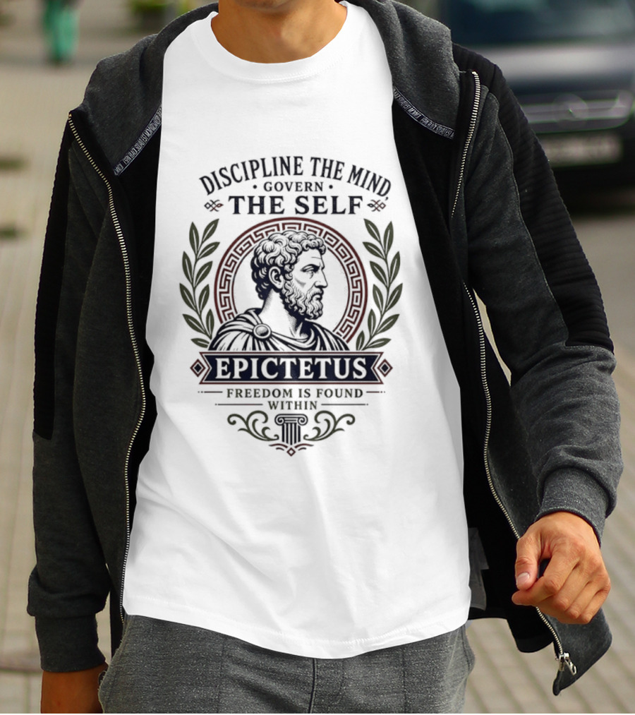 Discipline The Mind Govern The Self Epictetus Freedom Is Found Within T-Shirt
