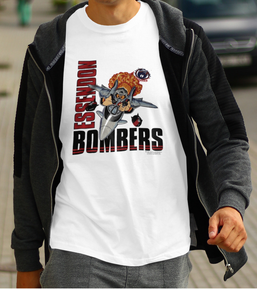 Essendon Bombers Fighter Jet Character Vintage 1992 T-Shirt