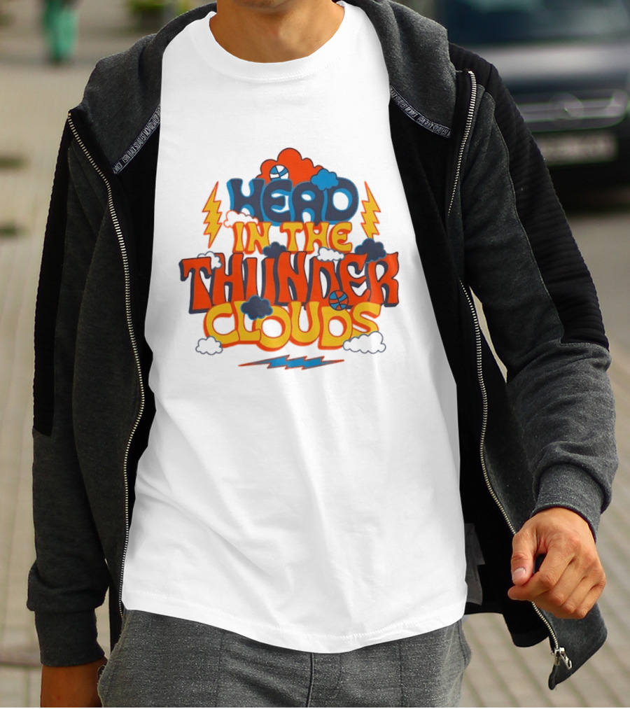 Head In The Thunder Clouds Basketball Lightning Thunderstorms T-Shirt