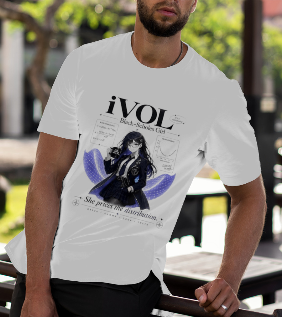 IVol Black Scholes Girl She Prices The Distribution Statistics Math Finance Chart T-Shirt