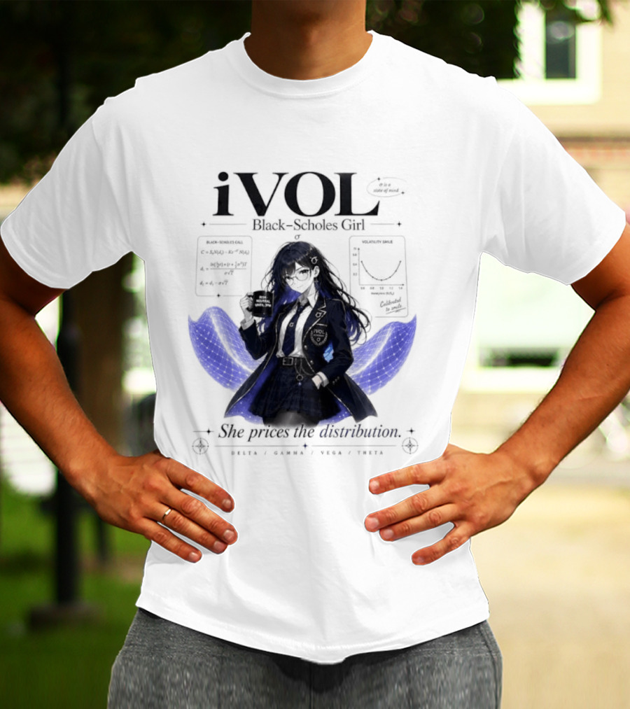 IVol Black Scholes Girl She Prices The Distribution Statistics Math Finance Chart T-Shirt