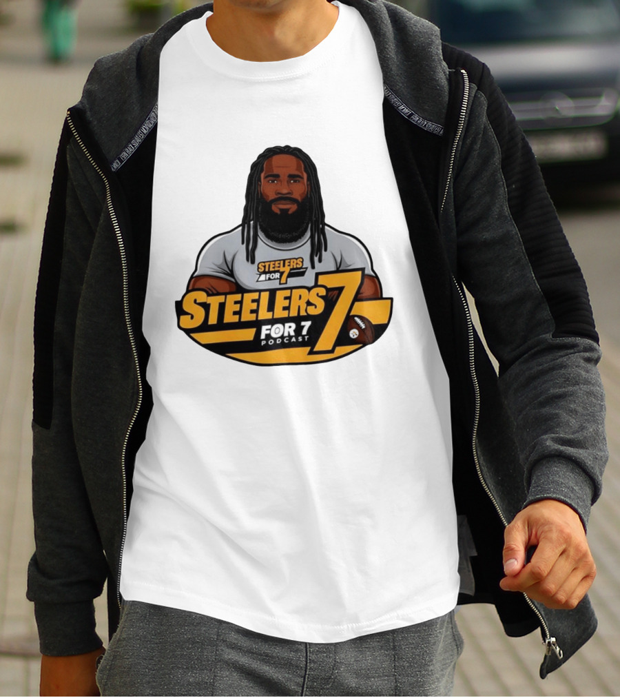 Steelers For 7 Podcast James Harrison Pittsburgh Steelers 7 T-Shirt