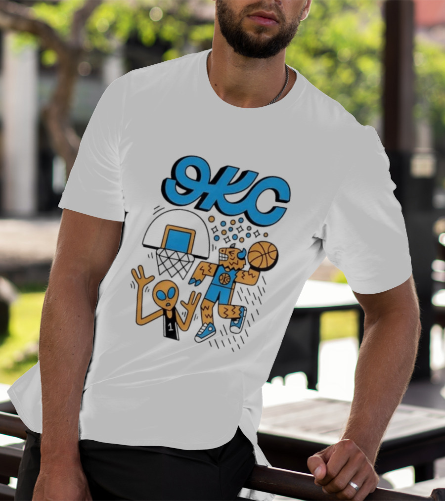 OKC Thunder Rumble Dunk Alien Basketball T-Shirt