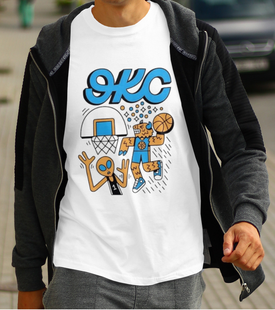 OKC Thunder Rumble Dunk Alien Basketball T-Shirt