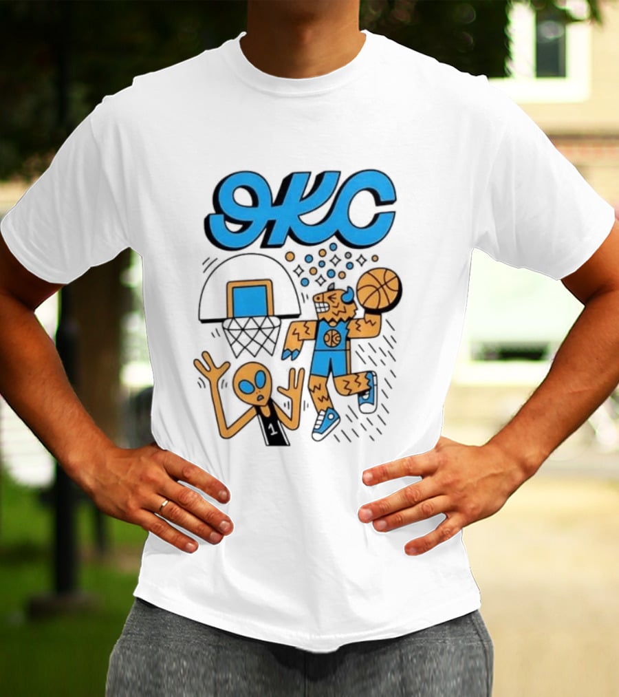 OKC Thunder Rumble Dunk Alien Basketball T-Shirt