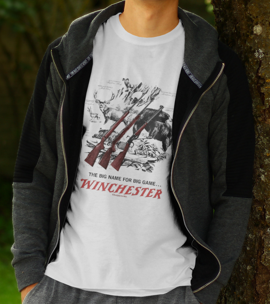 The Big Name For Big Game Winchester Heavyweight Three Rifles T-Shirt