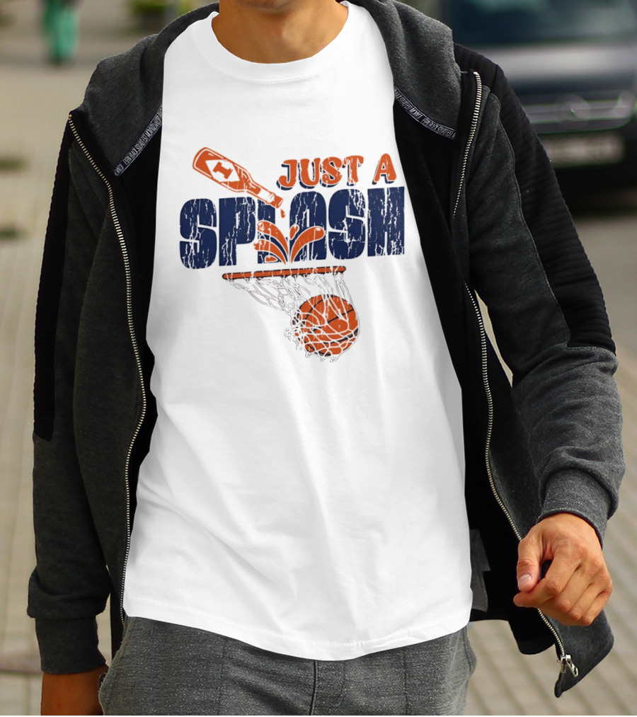 University Of Illinois Illini NCAA Basketball Just A Splash Net And Ball Motif T-Shirt