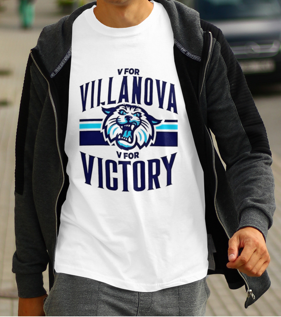 V For Villanova V For Victory Wildcats T-Shirt
