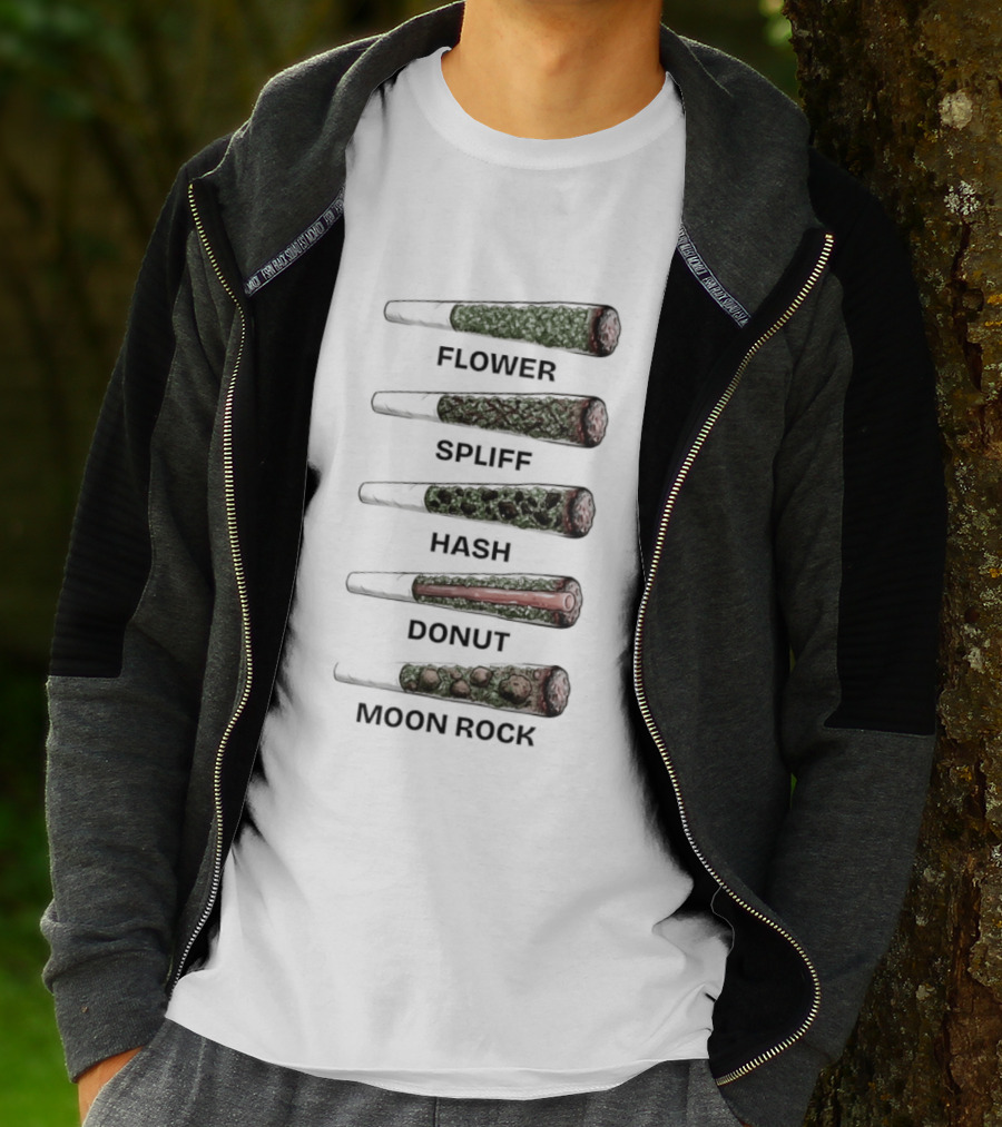 Weed Flower Spliff Hash Donut Moon Rock Smoking Styles T-Shirt