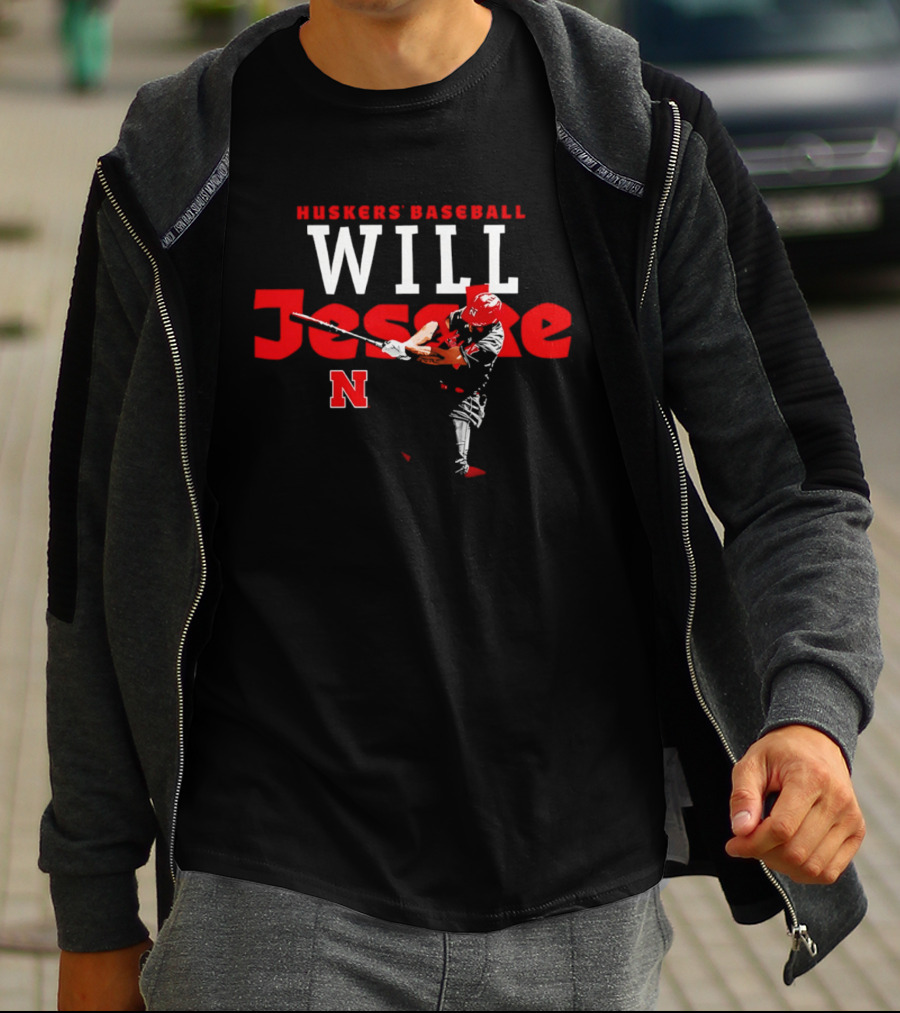 Huskers' Baseball Will Jesske Nebraska N T-Shirt