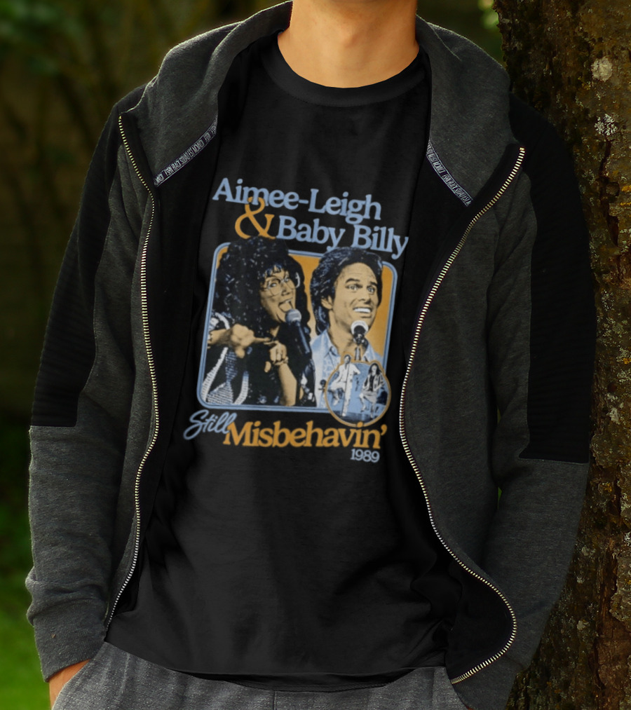Aimee Leigh And Baby Billy Still Misbehavin 1989 Tour T-Shirt
