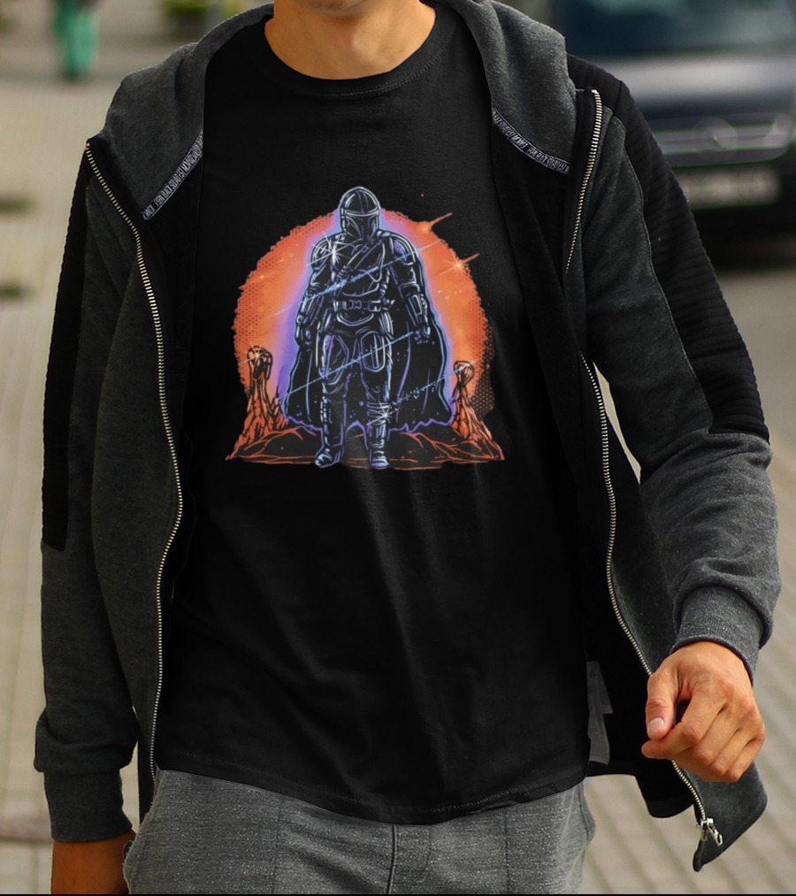 Din Djarin Night Of The Rebel Galactic Warrior Starlight Adventure T-Shirt