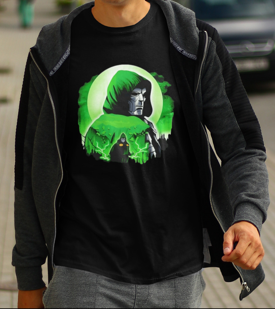 Doctor Doom Green Hooded Emperor Power T-Shirt