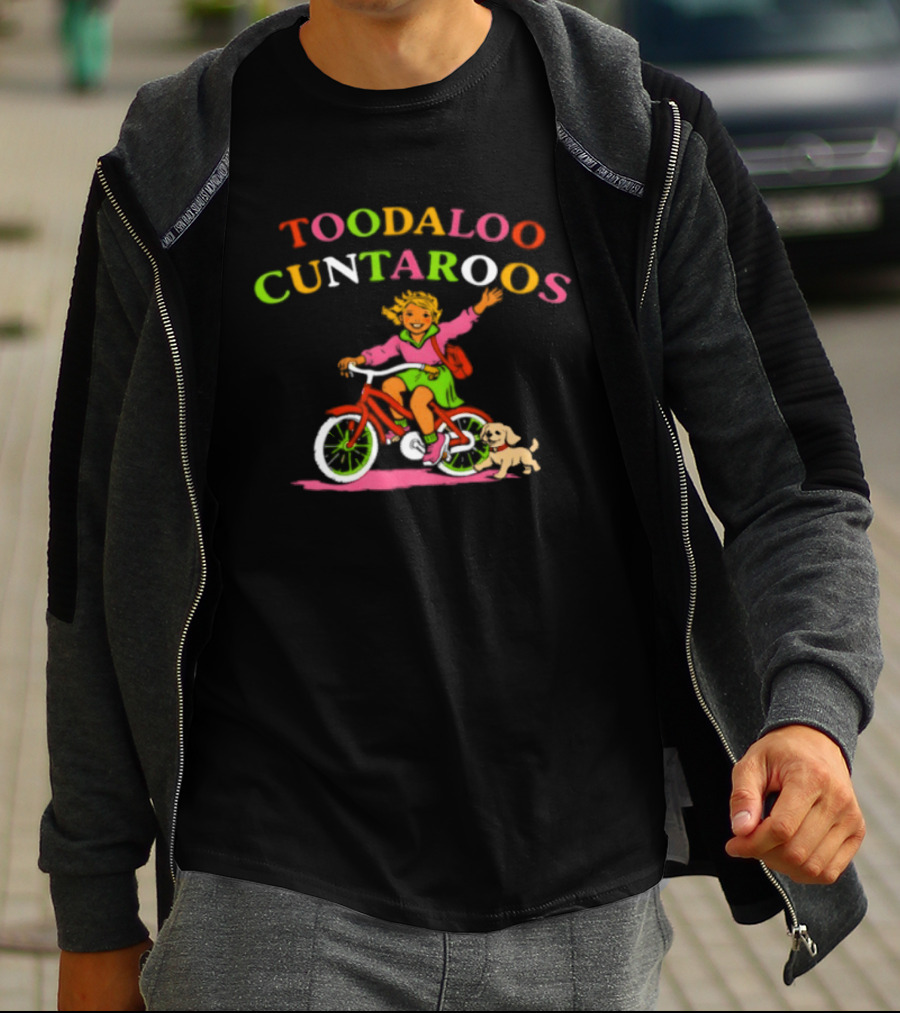 Toodaloo Cuntaroos Meme Bicycling With Dog Adventure T-Shirt
