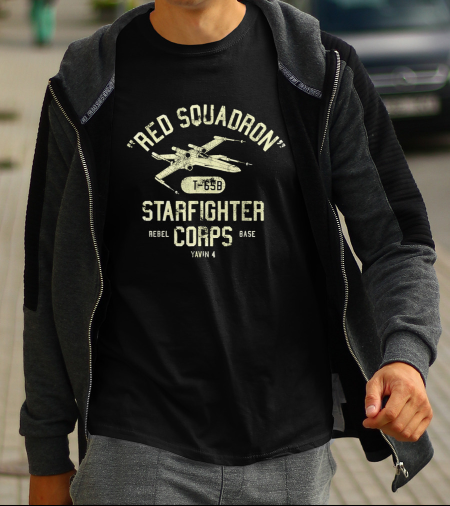 Red Squadron 65B Starfighter Corps Rebel Base Yavin 4 T-Shirt