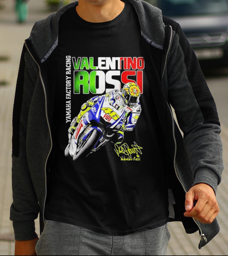 Valentino Rossi Yamaha Factory Racing Motogp Fiat Racing T-Shirt